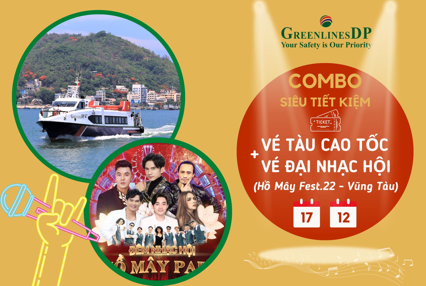 Combo VÉ TÀu Cao TỐc KhỨ HỒi & VÉ ĐẠi NhẠc HỘi HỒ MÂy Fest.22 SiÊu TiẾt KiỆm!