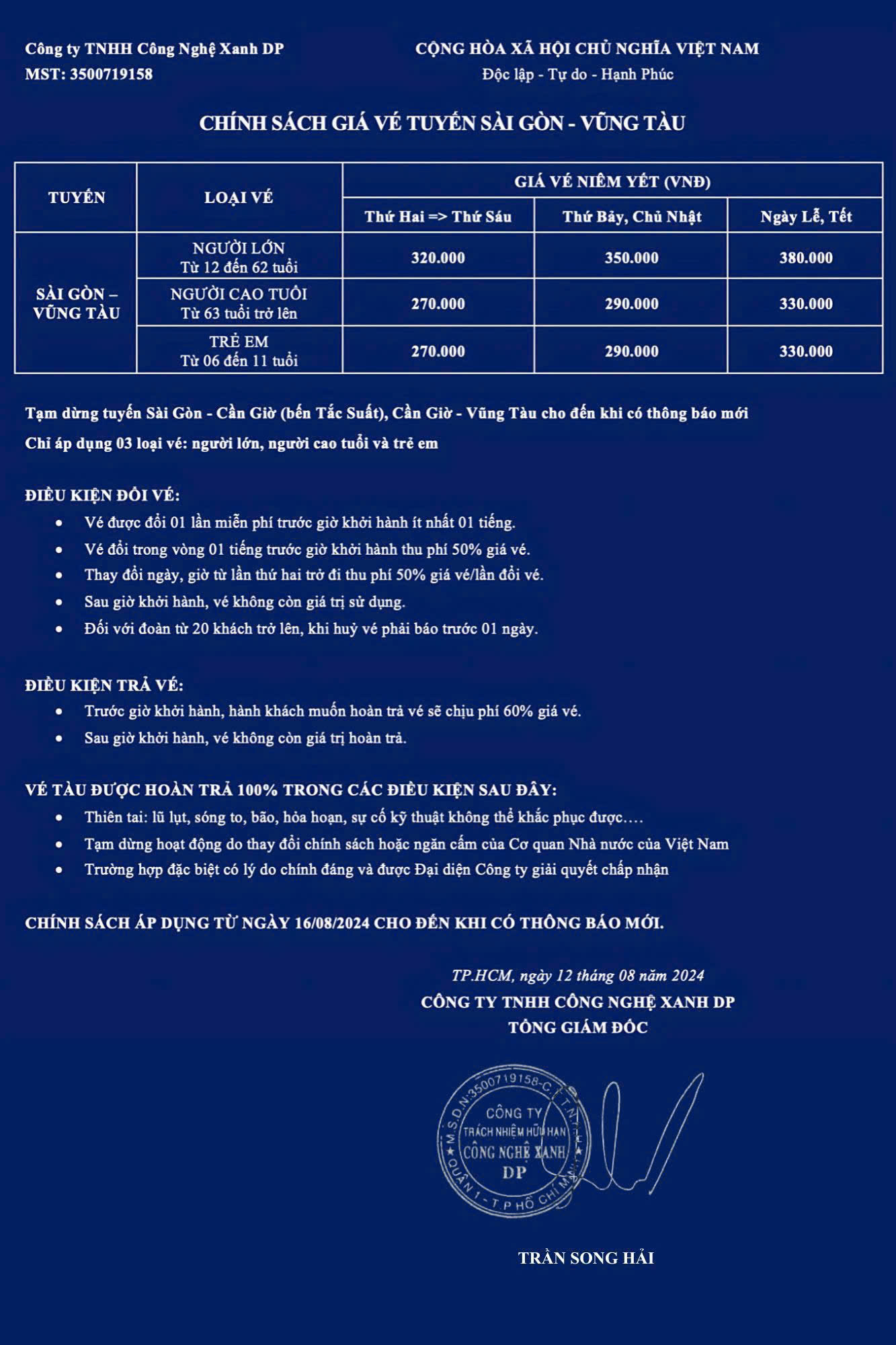 Giá Vé Tàu Cao Tốc Sài Gòn  Vũng Tàu